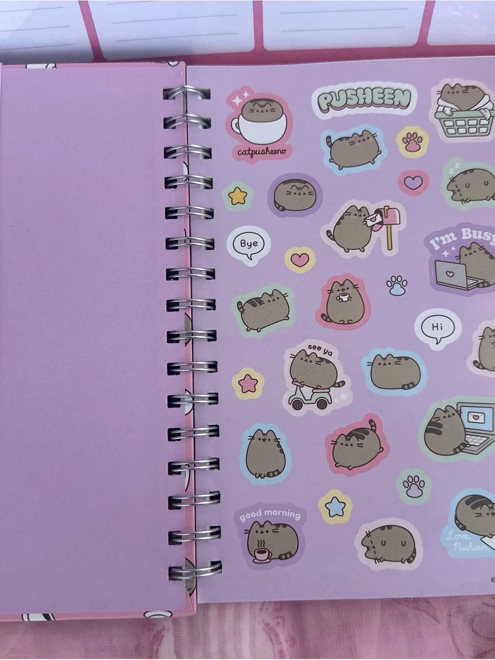 Pusheen Pink Weekly Desk Planner & Notebook with Pen Bundle.